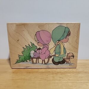 Stampendous Precious Moments The Wonder Of Christmas UP006 Rubber Stamp 1996